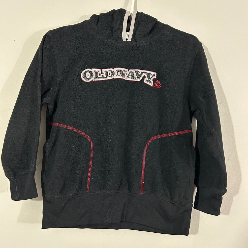 Old Navy Black Fleece Hoodie Kids Size S Hooded Sweatshirt Pullover